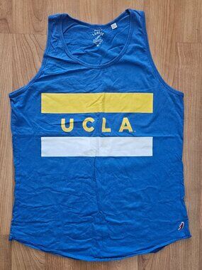Soft! UCLA Blue tank top with Yellow and White Print - Men's size Medium